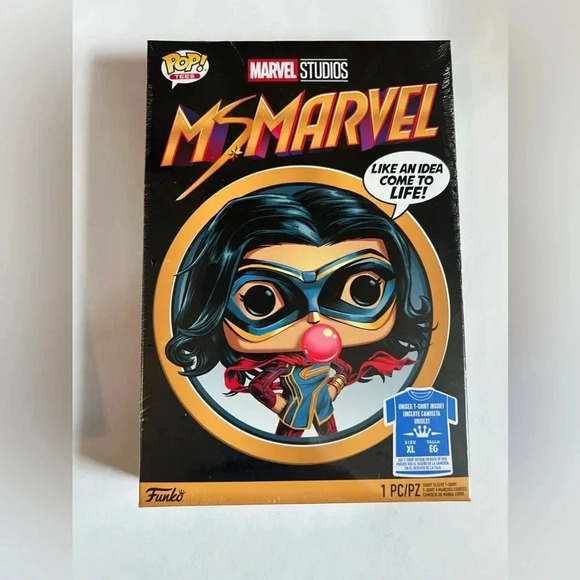 NEW Funko Pop Captain Marvel Kamala Khan Figure #17 & XL Pop T-Shirt Bundle - Picture 2 of 6